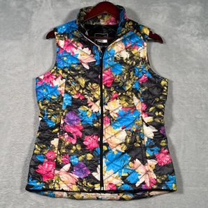 North Face Vest Womens M Floral Quilted Thermoball Puffer Full Zip - Picture 1 of 10