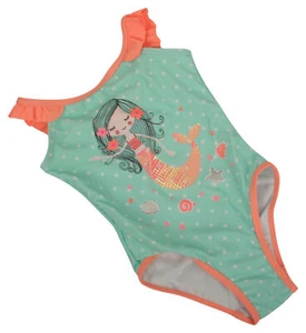 Ex-Store Baby Mädchen Meerjungfrau Badeanzug mit Rüschenriemen Aqua 18-24 Monate - Bild 1 von 3