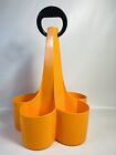 Vtg Sulo Orange Plastic Wine Carrier Luigi Colani Mcm Panton Eames Bottle Nos