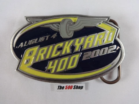 2002 Brickyard 400 Belt Buckle Limited Edition 327 of 500 Pewter Bill Elliott Cover