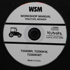 Genuine Kubota T2090br T2290kw T2260kwt Workshop Lawn Tractor Service Manuals Cd