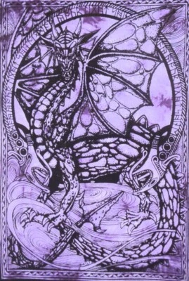 Psicodélicos Algodón Tapiz Soporte Dragón Colgante Pared Póster Decoración Hogar 40x30" Foto 1 de 4