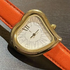 ❤️ YSL Yves Saint Laurent Heart Gold Red Quartz Ladies Watch Near Mint - Picture 1 of 10