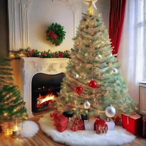36" White Christmas Tree Skirt – Elegant Holiday Décor for Tree Base - Picture 1 of 5