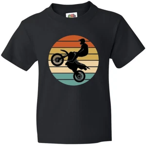 Inktastic Dirt Biking Motocross Retro Youth T-Shirt Bike Motorbike Sports Racing - Picture 1 of 8
