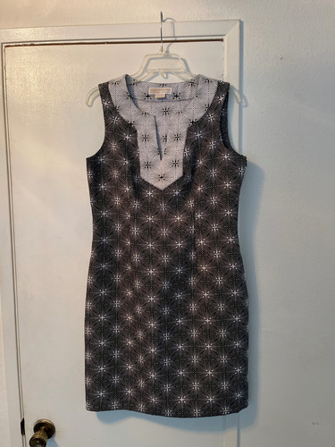 ABITO DA DONNA MICHAEL KORS COLLO A V SENZA MANICHE TAGLIA 10 EX CON