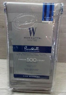 New Wamsutta Grey 500 Thread Count King Bed Skirt  Pima Cotton Bed Bath & Beyond - Image 1 of 3