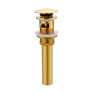 1-5/8 In. Brass Bathroom and Vessel Sink Push Pop-Up Drain Stopper with Overflow - Picture 1 of 6