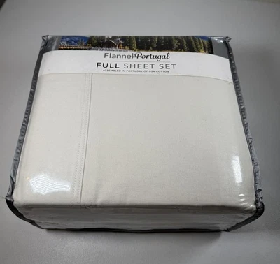 Conjunto Completo de Lençóis Flanela De Portugal, Cor: Bétula, Conjunto de 4 Peças 84” X 105” NOVO - Imagem 1 de 4