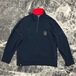 Chaqueta polar vintage Polo Ralph Lauren para hombre grande Polartec 1/4 cremallera azul marino esquí - Imagen 1 de 8