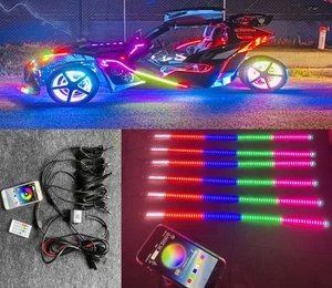 6PCS 1FT Brightest 3Rolls Chasing LED Underglow Light Car Truck Triple Row Strip - Bild 1 von 11