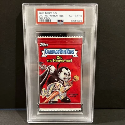2018 GARBAGE PAIL KIDS OH THE HORROR-IBLE SEALED PACKED PSA AUTHENTICATED - Image 1 of 2