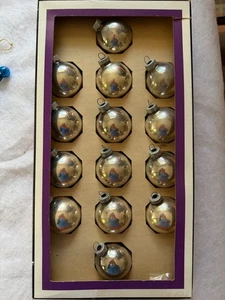 Box  14 Vintage The Christmas Gallery Glass Christmas Ornaments 2” Silver Balls - Picture 1 of 8