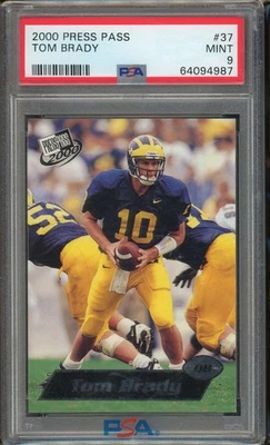 Press Pass #37 Tom Brady 2000 novato PSA 9 Foto 1 de 2
