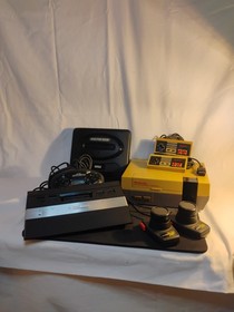 🔥Lot Of 3! Sega, Atari & NES Nintendo Consoles All Power On Untested No Cords 