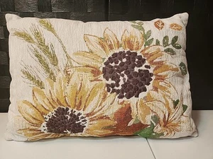 Tapiz de punta de aguja vintage girasol diseños de almohada (K) - Imagen 1 de 7
