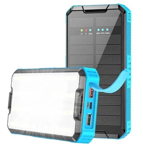 PD 20W Banco de Energía Solar 30000mAh Cargador Rápido Cargador Solar Móvil, - Imagen 1 de 8