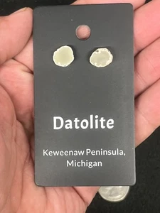 Datolite Keweenaw Peninsula, Michigan Earring Pair Earrings - Picture 1 of 3