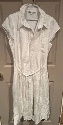 walter baker vestido blanco con botones y corbata talla L Foto 1 de 4