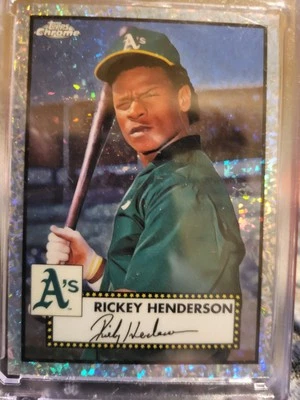 2021 Topps Chrome Platinum Anniversary Ricky Henderson Diamond Refractor /70 - Image 1 of 2