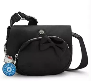 ๐ผ๐ฆ Kipling ๐ผ๐ฆ Hello Kitty Ryanne Black Crossbody Bag Purse Keychain ๐ผ W11 - Picture 1 of 7