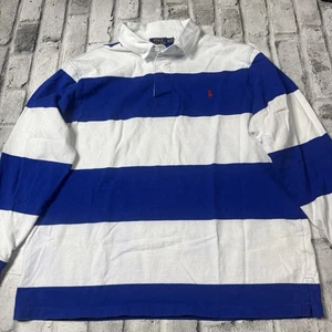 Polo Ralph Lauren Rugby Langarmshirt gestreift weiß blau Pony Gr. 1XB XL - Bild 1 von 9
