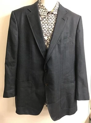 Tom Ford Sport Jacket Navy Silk Mohair Single Breasted Size 50 Us I-60 - Image 1 of 4