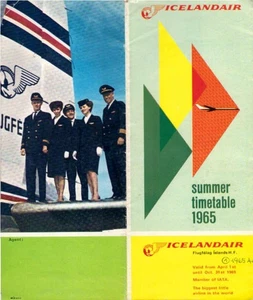 Summer timetable 1965. Valid from April 1st until Oct. 31st 1965. Icelandair: - Picture 1 of 1