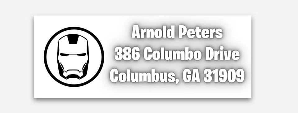 90 etiquetas personalizadas de dirección de devolución de juegos Iron Man Foto 1 de 1
