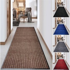 Non Slip Rubber Barrier Mat Hallway Runner Rug Floor Doormat Indoor Outdoor Mats