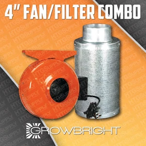VENTILADOR EN LÍNEA 4" FILTRO DE CARBONO COMBO DEPURADOR DE CONTROL DE OLORES - Imagen 1 de 1