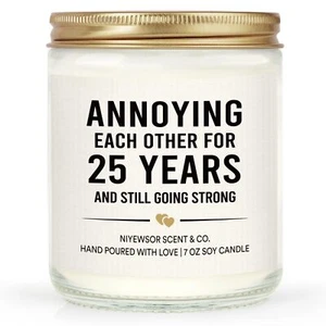 25th Anniversary Candle 25th Wedding Anniversary Gifts for Parents 25th Anniv... - Picture 1 of 7