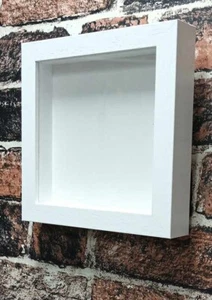 Quality White Wooden Square Deep Shadow Box Frames 6" x 6" (2030) - Picture 1 of 5