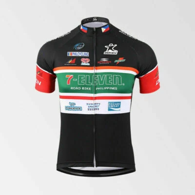 Retro 7 eleven Ciclismo Jersey Babero Conjunto Corto Ciclismo Jersey Ciclismo Culotte con tirantes Foto 1 de 4