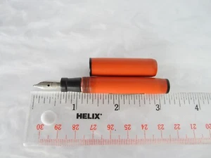 MYSTERY BEAUTIFUL ANTIQUE ORANGE CELLULOID FOUNTAIN PEN - Picture 1 of 15