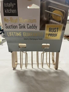 Totally Kitchen No-Rust Aluminum Suction Sink Caddy  Luxury Champagne Finish - Picture 1 of 6