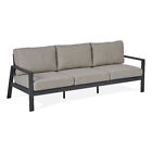 Real Flame Aegean Aluminum Outdoor 3-Seat Sofa With Cushions In Slate Gray/Tan