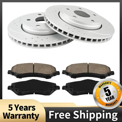 Rotores delanteros perforados pastillas de freno de cerámica para Jeep Wrangler 2007-2017 53040+D1273 Foto 1 de 4