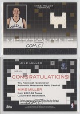 2007-08 Topps Luxury Box Mezzanine Relics Gold /99 Mike Miller #MR-MM