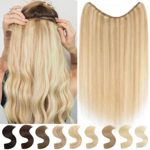 Hidden Headband Wire In Human Hair Extensions Clip In Remy Real Weft CLEARNACE - Picture 1 of 59