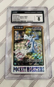 CGC 8 Aerodactyl Holo Prism Pocket Monsters Carddass 1997 Bandai Pokemon - Picture 1 of 2