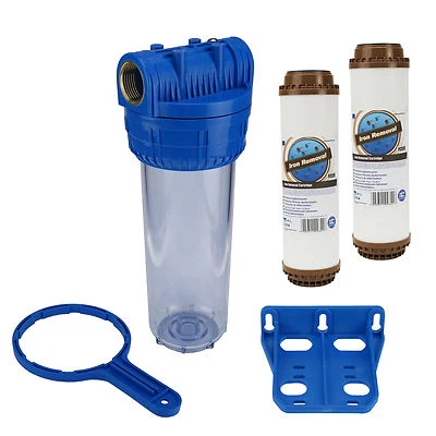 Wasser Filtergehäuse 10" 3-teilig 1"IG Messing Vorfilter Brunnen +2x Eisenfilter - Bild 1 von 2