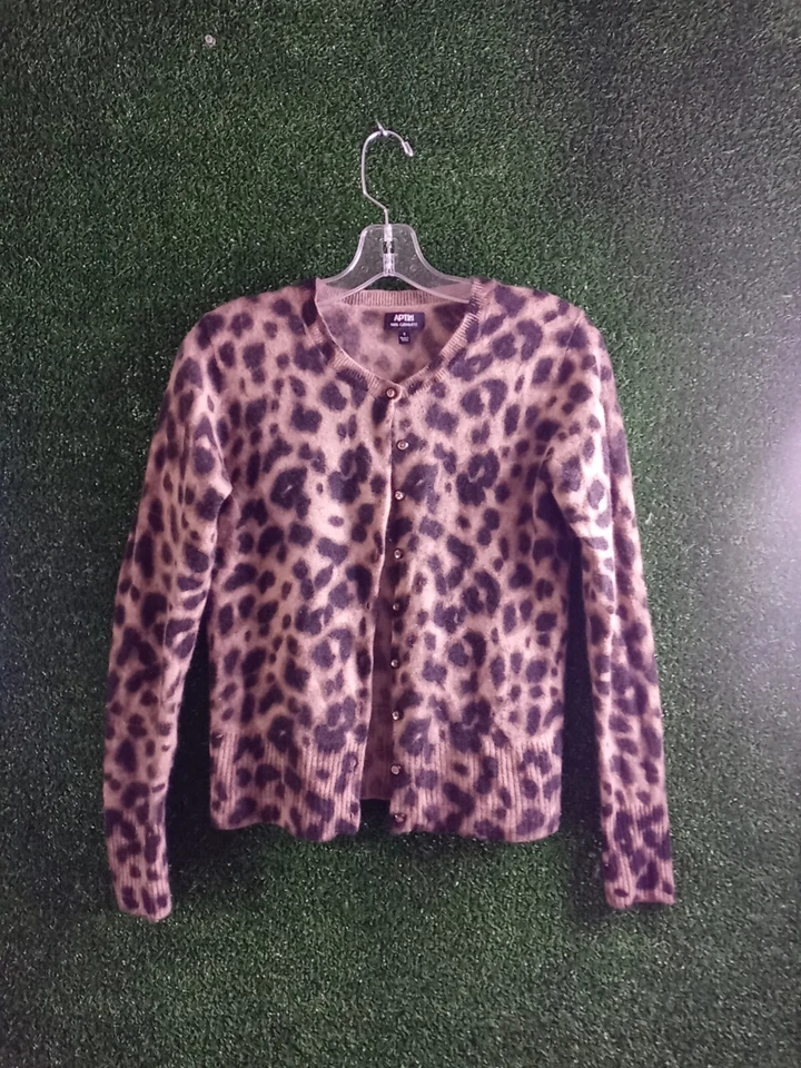 apt 9 кашемир леопард свитер размер маленький кардиган - Изображение 1 из 4