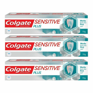 3x Colgate Sensitive Plus Instant Relief from Toothpaste 70g Pro Argin formula