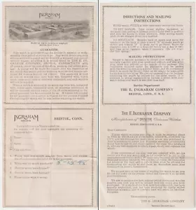 Reloj Ingraham 1948 vintage garantía de instrucciones departamento de servicio de reparación deslizamiento - Imagen 1 de 3