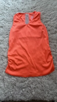 Lucky In Love Girls Lightweight Rib Tennis Tank Orange Glow Size L 14 - Image 1 of 4