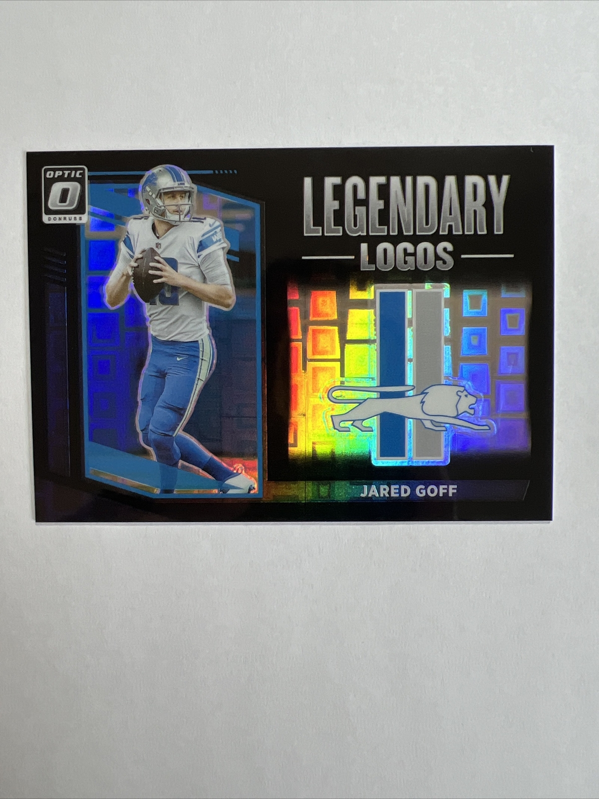 2021 Donruss Optic JARED GOFF Legendary Logos Black Pandora Prizm /25 Lions SSP