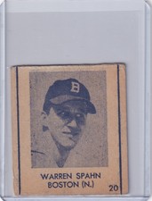 1948 R346 Blue Tint #20 Warren Spahn Boston Braves