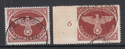 Germany: Parcel Post stamps, both 13.5 perf used and rouletted used, 1942issue - Image 1 of 2