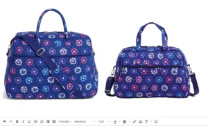 2pc Ellie Flowers Vera Bradley Carry-on Grand and Medium Travel Bags Luggage NWT - Picture 1 of 7